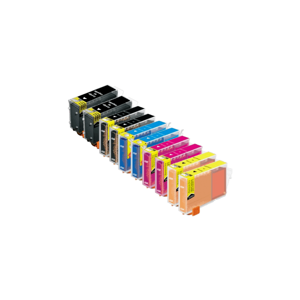 Lot De 10 Cartouches D'encre Compatibles Canon PGI520BK CLI521 - Pour MP980, MP990, MX860, MX870