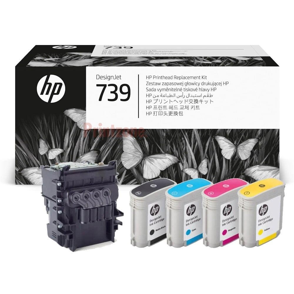 純正HP DesignJet 739 プリントヘッド プロッター機器 Genuine HP 739 498N0A Designjet Printhead (includes set of inks